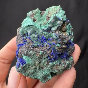 5.6cm/108grams Deep Blue Azurite on Malachite Specimen from Anhui, China #39 - Picture 1 of 7