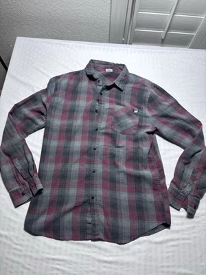 DC Shoes Plaid Button Up Shirt Men's Large Long Sleeve Cotton Blend Casual - Image 1 of 4