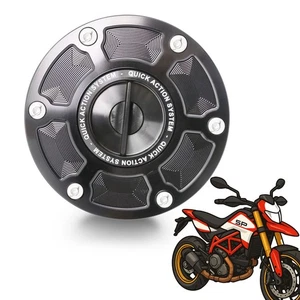 Black Racing Quick Lock Fuel Cap For Multistrada 950 /S 2017-2021 21 20 19 18 17 - Picture 1 of 4