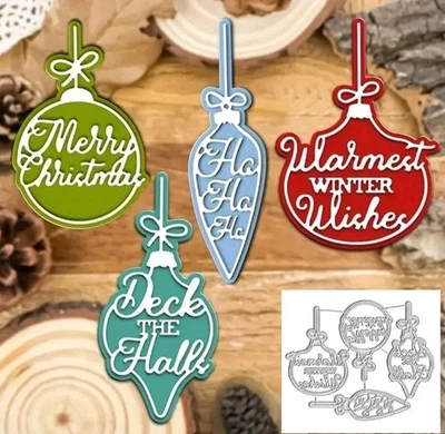 Adornos navideños vintage troquelados para hacer tarjetas álbum de recortes adornos troqueles de corte Foto 1 de 4