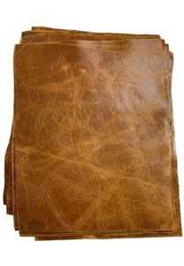 Pelle di mucca invecchiata pull up: 8,5'' x 11'' pezzi pretagliati (abbronzatura, 1 pezzo) - Foto 1 di 2