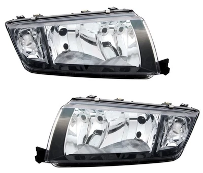 Faros Negros De Cristal Claro IZQUIERDO + DERECHO Para Skoda Fabia 6Y 99-08 - Imagen 1 de 3