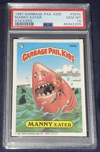 1987 Topps Garbage Pail Kids 9th Series #354b Manny Eater PSA 10 GEM MINT Os9 - Picture 1 of 2