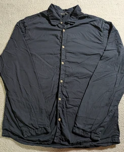 James Perse Men`s Navy Blue Button Up Long Sleeve Lined Collared Shirt / Size 4 - Picture 1 of 8