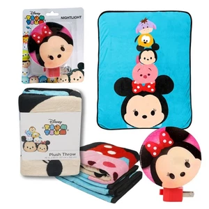 Disney Tsum Tsum Silky Soft Plush Throw Blanket 46"x60" + Minnie Night Light NEW - Picture 1 of 9