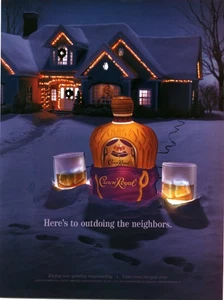 2002 PRINT AD - CROWN ROYAL -CHRISTMAS LIGHTS OUTDOING THE NEIGHBORS SNOW WINTER - Picture 1 of 1