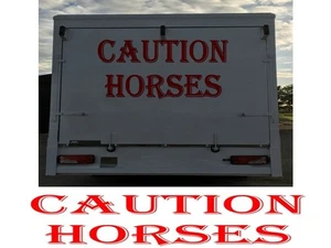 CAUTION HORSES X 2 VINYL STICKER SIGN DECAL VAN VITO TRANSIT SPRINTER - Picture 1 of 2