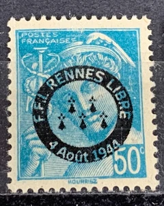 Local France 1944 Liberation overprint Rennes MNH - Picture 1 of 1