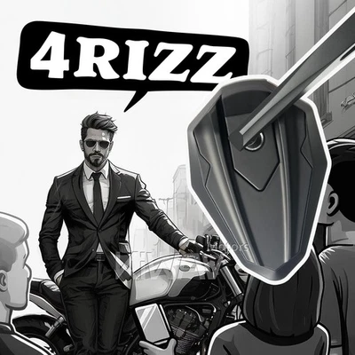 Bar end mirrors 4Rizz black fits Moto Guzzi Audace V9 threaded OEM bar - Imagem 1 de 4