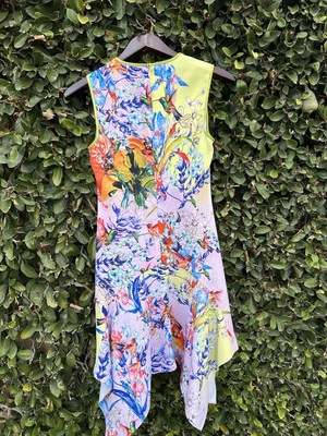 Vestido con motivo CLOVER CANYON HAMMINGBIRD pequeño hecho en EE. UU. Precioso patrón Foto 1 de 4