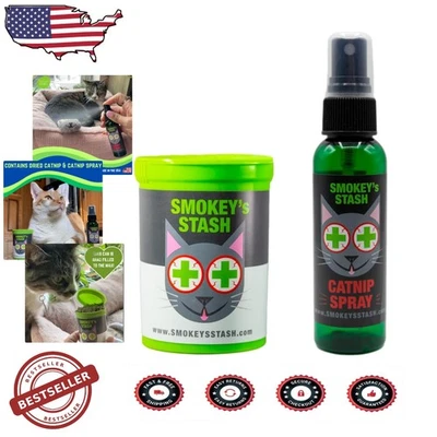 Organic Catnip Spray & Dried Bundle - Max Potency, 2oz Spray, Healthy Fun - Image 1 of 4