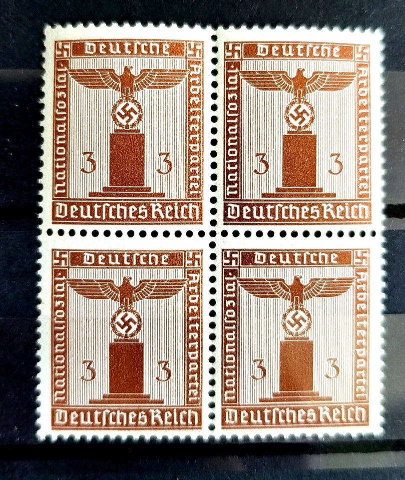 1942 German Reich block of 4 stamps Officials EAGLE ON THE BASE 3 rpf MNH /503 - Image 1 of 1