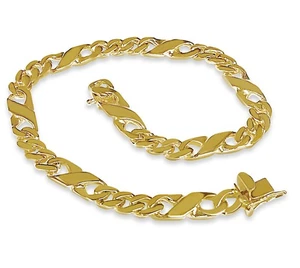 10k massives Gelbgold handgefertigtes 6mm XO Panzer Gliederarmband, 8,5", ca. 16g - Bild 1 von 3