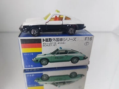 Tomica F16 Porsche 911s Police Car 1:61 come nuova in scatola - Immagine 1 di 4
