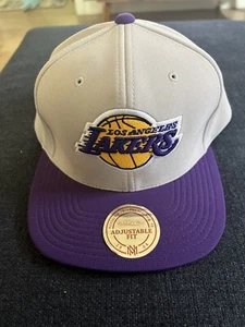 Mitchell & Ness Los Angeles Lakers Snapback Hat Cap Purple/grey NWT - Picture 1 of 5
