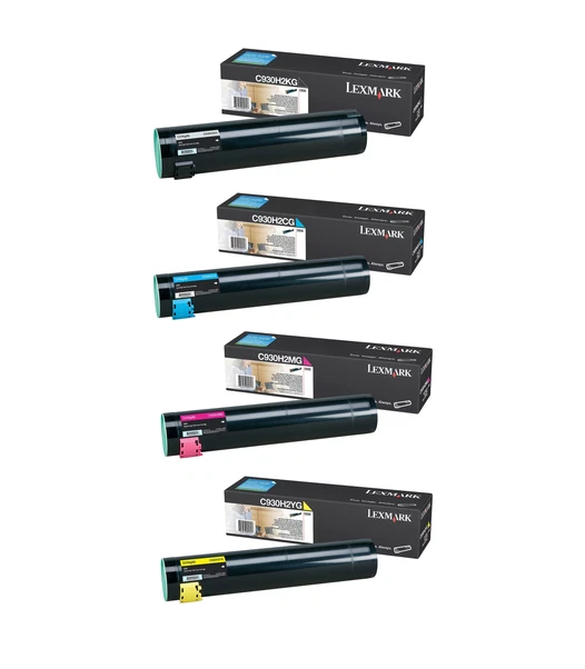 Set 4 Genuine Factory Sealed Lexmark C930H2KG C925H2CG C925H2MG C925H2YG Toners - Image 1 of 1