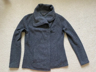 Smartwool Odessa Lake Wrap Jacket Wool Fleece Light Grey Medium Button Close MED Foto 1 de 4