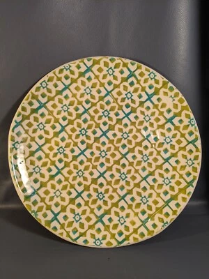 Large Ceramic Green Blue White Serving Plate Dish 14" - Image 1 of 4