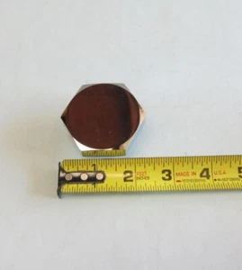 Lowrider Hydraulics 3/8" super hex tank plug, 2.35" diameter, steel chrome, 1 pc - Imagen 1 de 5