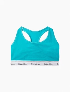 Calvin Klein Pride Cotton Plus This Is Love Unlined Bralette, Island Turquoi, 1X - Picture 1 of 5