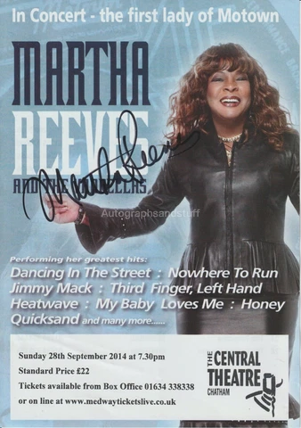 Martha Reeves HAND SIGNED Flyer Autograph Dancing In The Street Jimmy Mac Cover
