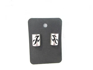 Vintage Sterling Silver .925 Cut Out Cylinder Earrings for Pierced Ears - Picture 1 of 3