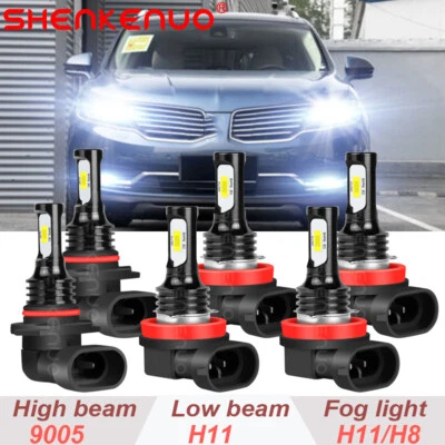 Faros antiniebla altos/bajos LED para Lincoln MKX 2007 2008 2009 2010 6000K Foto 1 de 4