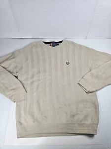 Vintage Chaps 90s Herren Beige Baumwolle Zopfmuster Pullover Rundhals Pullover Gr. XL - Bild 1 von 10