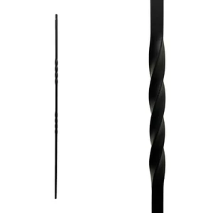 Balaustres de hierro 1/2"" cuadrados x 44"" de largo, doble giro, 30 piezas - negro satinado - DH-03 - Imagen 1 de 5