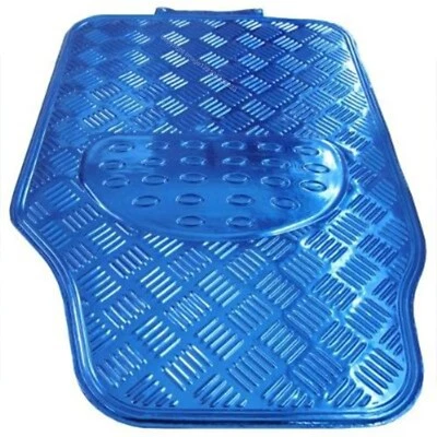 Блестящий синий хром вид шашки дизайн стиль автомобиля резиновые напольные коврики комплект SWUXM2 + CP - Изображение 1 из 4