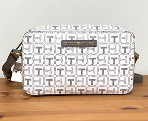 Tommy Hilfiger Women's Signature Crossbody Sling Bag in White/Monogram NWT - Picture 1 of 5