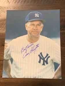 New York Yankees Enos Slaughter Autographed 8x10 Photo Pose 2 - Picture 1 of 1