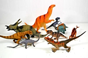 Dinosaur toy bundle. 9 Plastic Toy Dinosaurs. Multi Size, Multi Colour. - Picture 1 of 12
