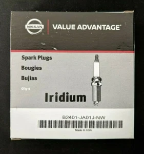 GENUINE OEM NISSAN VALUE ADVANTAGE SPARK PLUG - SET OF 4 (B2401-JA01J-NW) - Picture 1 of 4