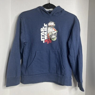 Star Wars Big Boys Blue BB-8 Blue Hoodie Medium 10/12 Kangaroo Pocket - Image 1 of 4