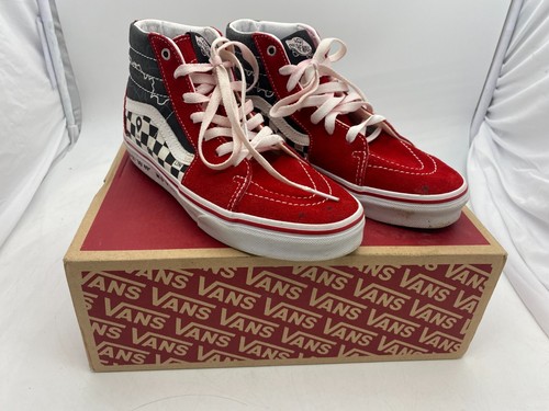 VANS RARO FURGONE PER BAMBINI ROSSO BIANCO LONDRA DESIGN SK8 HI CITY PK LO UK 3 5