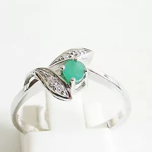 Ring Weißgold 585er Smaragd Diamanten 14 kt. Edelsteine Damen Goldschmuck - Bild 1 von 5