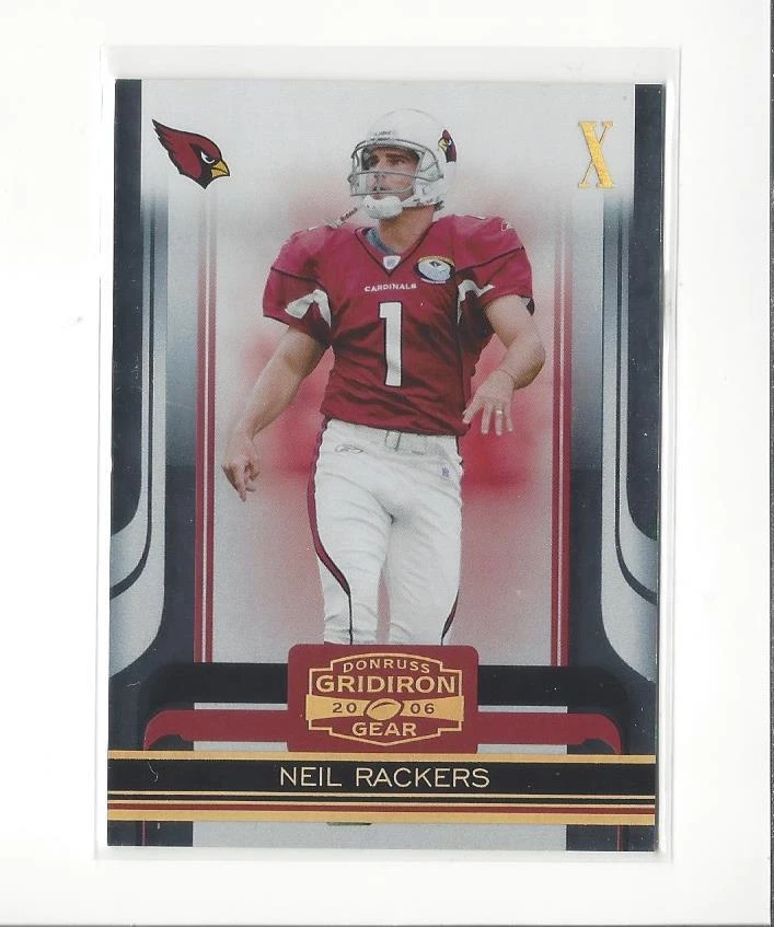 2006 Donruss Gridiron Gear Gold Holofoil X's #9 Neil Rackers Cardinals /100  - Image 1 of 1