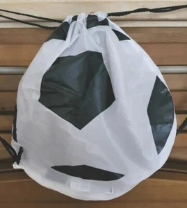 Lovely New White and Black Football Drawstring Bag - Picture 1 of 5