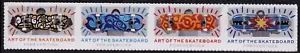 ART OF THE SKATEBOARD 2023 US #5763 GRAPHIC ART POSTAGE MXF FOREVER 4 STAMP SET - Picture 1 of 4