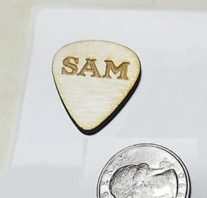 Custom Wooden Guitar Pick || Personalized Engraving on Wood - Picture 1 of 4