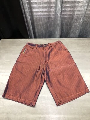 Shorts masculino Counter Attack platina 34x12 hip hop folgado laranja/azul desbotado - Imagem 1 de 4