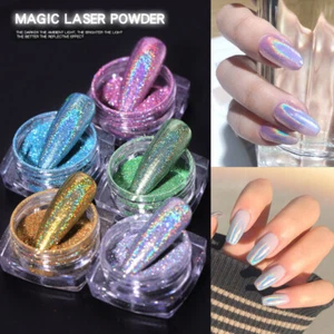 Nagel Glitzer Pulver Holographisch Spiegel Nail Art Chrom Pigment Staub Manikü - Bild 1 von 24