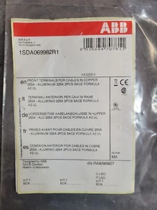 ABB KA2225-2 A2 250MCM 250A 2PCS ALUMINUM LUG KIT 2 POLE BRAND NEW SEALED - Picture 1 of 2