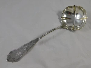 Antique Brite Cut Twist Coin Silver Soup Ladle Albert Coles New York - Picture 1 of 8