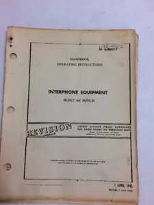1945 Interphone Equipment AN/AIC-2 & AN/AIC-2A Handboook Operating Instructions - Bild 1 von 12
