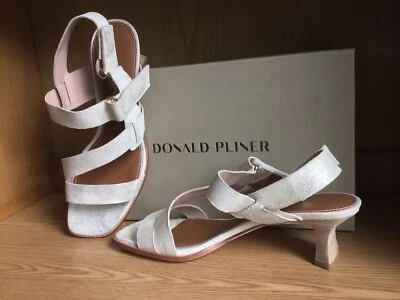 Donald Pliner Camele Cepillado Metálico Tacón Cordón Platino Mujer Talla 9 Foto 1 de 4