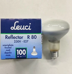 LAMPADINA LEUCI SPOT 100 WATT E27 REFLECTOR R80 SMERIGLIATA 230V DIMMERABILE - Imagen 1 de 2