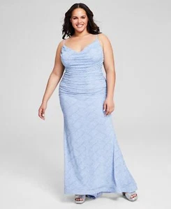 b Darlin Womens Trendy Plus Size Glitter-Knit Prom Dress Gown 5DH8978 14W - Picture 1 of 9