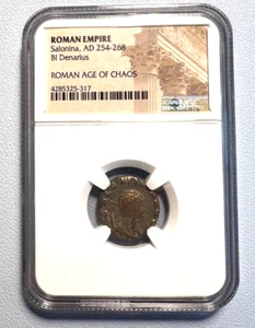 Roman Empire Salonina, AD 254 Roman Age of Chaos NGC Free Shipping! - Picture 1 of 6